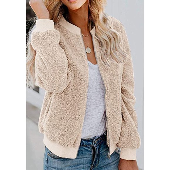 MIROL Jackets & Blazers - MIROL Women's Sherpa Bomber Jacket